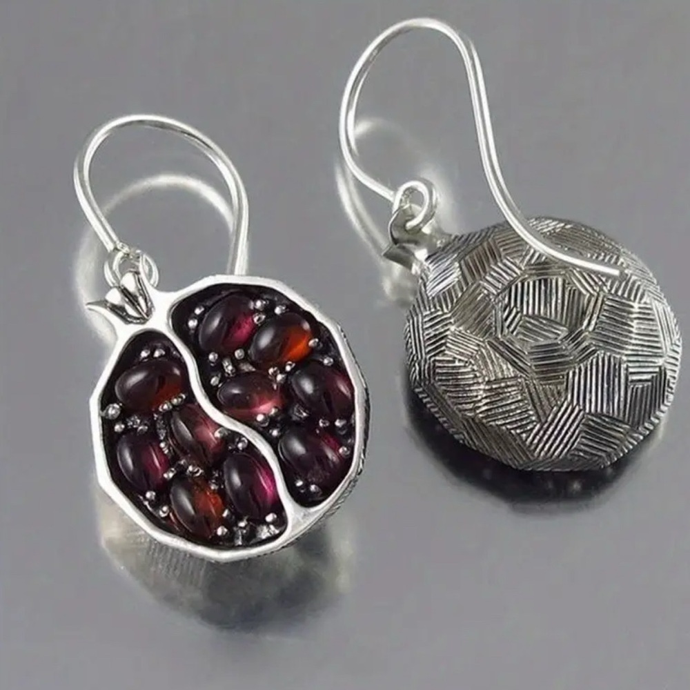 Elegant Silver pomegranate Earrings